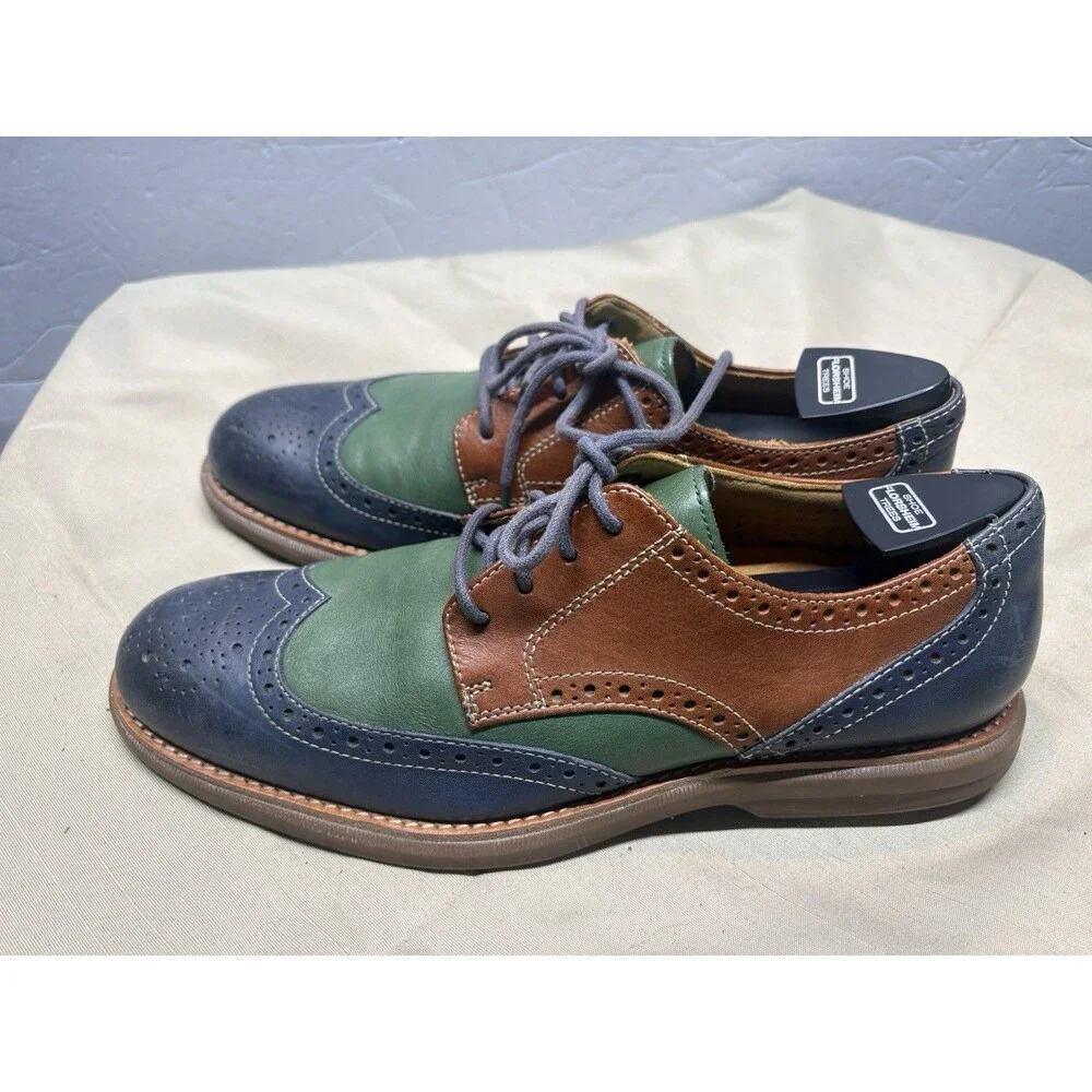 Men's Sperry Top-Sider Gold Cup Multicolor Leather Wingtip Oxford Shoe Size 10m